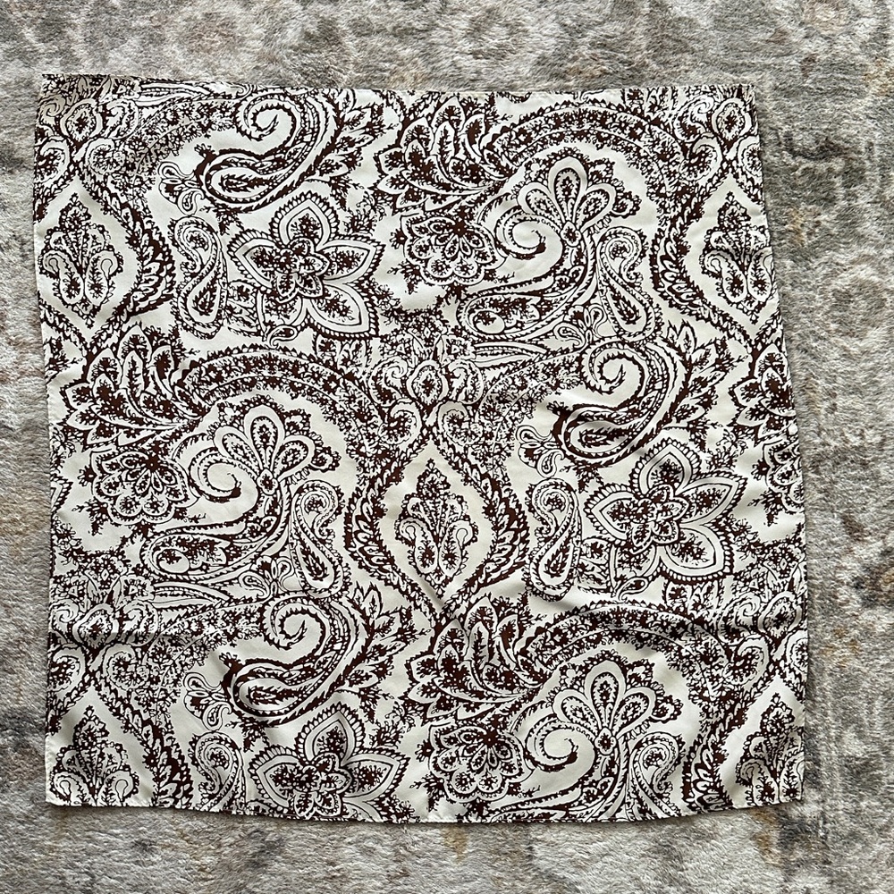 Brown Paisley Print Scarf